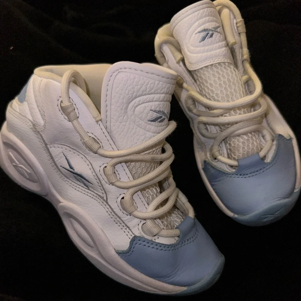 Reebok Question Mid Denver Nuggets Retro Blue White Youth Size US 13